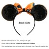 CHuangQi Mouse Ears Headband with Shiny Bow, Double-sided Sequins Glitter