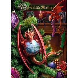 Little Helpers&nbsp;&ndash;&nbsp;Anne Stokes Weihnachtskarte mit Drachenmotiv