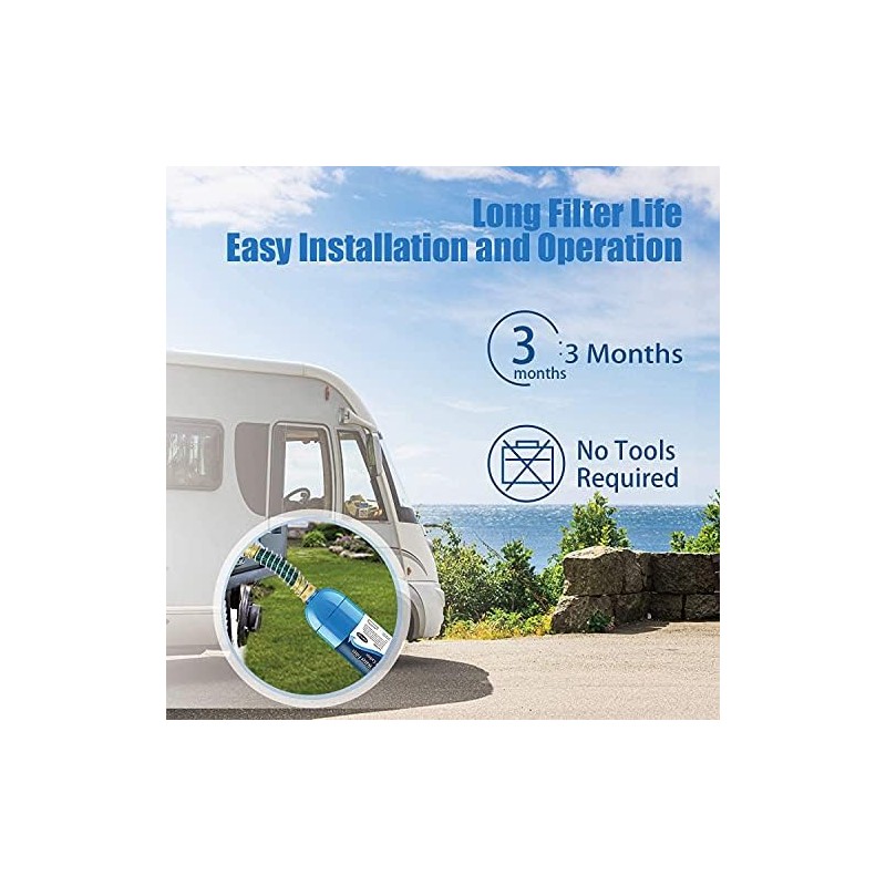 4 Packs of RV Inline/Marine Water Filter With Flexible Hose