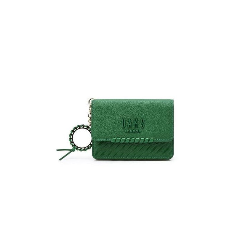Daks (신세계강남점)DCHO4E162E2 그린 로고배색 소가죽 카드지갑 DCHO4E162E2 Green Logo Color-Blocked