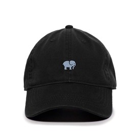 Tech Design Cute Elephant Baseball Cap Embroidered Cotton Adjustable Dad Hat Black