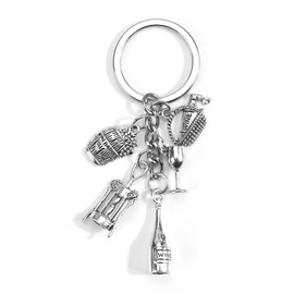 Tranbath Wine Opener and Goblet Pendant Keychain, Gifts for Women, Friend Birthday Gifts, Travel Accessories for Women, Friendship Keyring, Girlfriend Gifts, Unique Holiday Gifts for Her