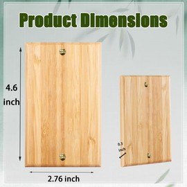 2PC Solid Wood Light Switch Plate Blank Wall Plate Light Switch Cover Quality Raw Wooden Switch Plate Decorative Wall Plate Bamboo Single Toggle