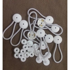 Stay-put stayput 10 WHITE Bungee Shock Cord Clip Loop STAYPUT Boat Truck Tarp Canvas with Knobs