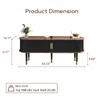 Fohufo Walnut-Black TV Stands for Living Room - 54'' Mid-Century