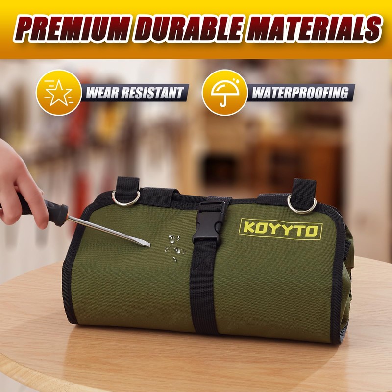 Premium Tool Roll up Bag - Heavy Duty Small Tool