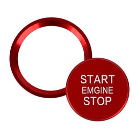 1 x Engine Start Button Cover, Start Stop Button Sticker, Compatible with A4L/A6L/Q5L/A5/Q7, Red
