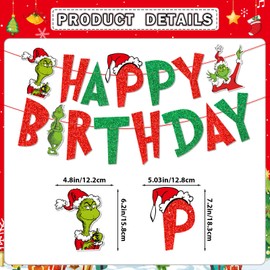 Christmas Birthday Banner Christmas Birthday Decorations Merry Birthday Banner for Christmas Birthday Party Decorations Happy Birthday Christmas Decorations