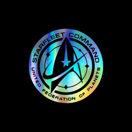 Star Fleet Command Decal Vinyl Sticker Auto Car Truck Wall Laptop | Holographic | 5.5" x 5.5"
