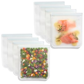 rezip Gallon Reusable Bags | BPA-Free, Food Grade, Leakproof, Freezer and Dishwasher Safe | Holds 16 Cups / 128 Fl Oz | 8-Pack (Clear)