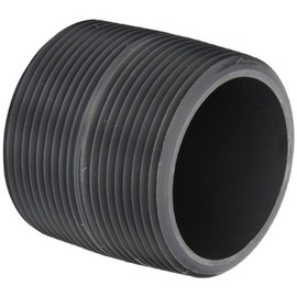 Spears 88 Series PVC Pipe Fitting, Nipple, Schedule 80, Gray, 1" NPT Male, 2" Length