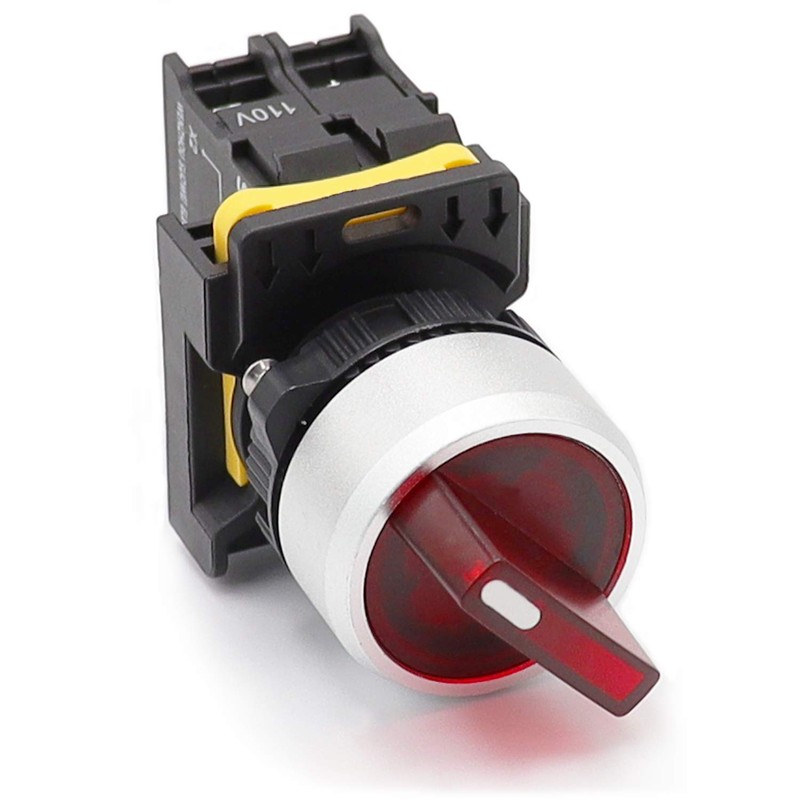 mxuteuk Red LED Light Voltage 110V 22mm 1 NO 2