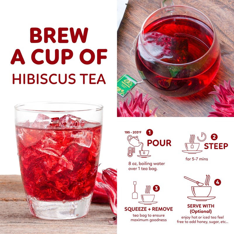 Indochine Blends Hibiscus Tea Bags | 100% Pure Hibiscus Flower