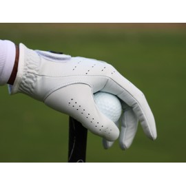 DEGA Golf Gloves 2 Pack Golf Glove Cabretta Leather Golf Gloves Mens Left Hand Wear on Left Hand Soft Feel Grip (XL, White)