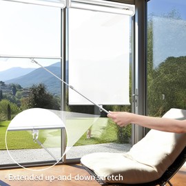 YCUHEN Cordless Roller Shades Pull Down Window Blinds Room Darkening Rolled Up Shades with Push-Pull Rod for Home and Office Bedroom Bathroom Living Room