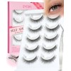 EMEDA Pestañas autoadhesivas de aspecto natural, sin pegamento, pestañas de