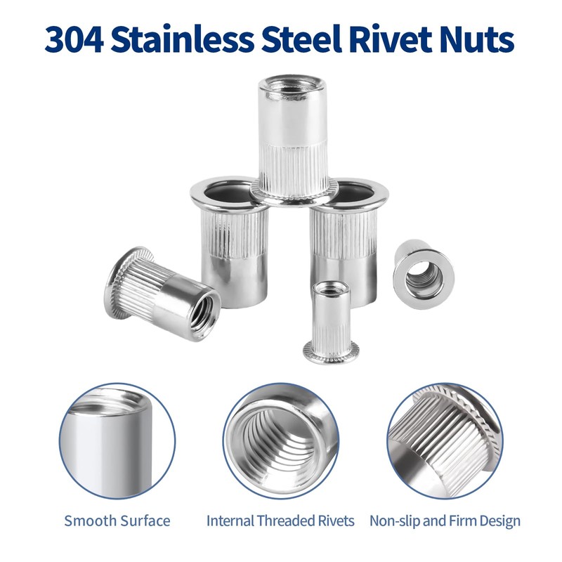 GOOBETTER 860pcs Metric Rivet Nuts Assortment Kit, M3 M4 M5