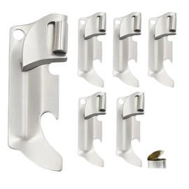 6pcs Camping Tin Opener - Stainless Steel Military Can Opener for Tin - Portable Mini Manual Can Opener for Home, Outdoor and Travel – Lightweight Keychain Can Accessory