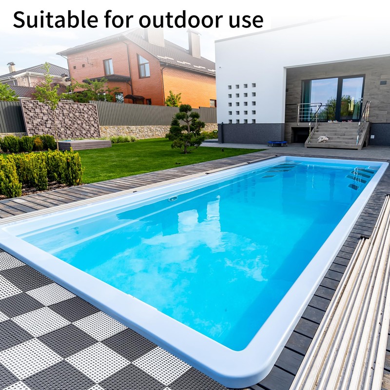 12Pack Interlocking Floor Tiles Soft PVC Non Slip Shower Floor