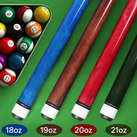 IIQ Pool Cue, 4 Pcs Pool Cue Stick 18 19 20 21 oz 4 Sets Cue Sticks 58 inch Pool Cues Adult Canadian Maple Wood Billiard Stick