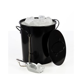 bar@drinkstuff Party Time Ice Bucket and Scoop Attached by Chain - Ideal for Serving Ice at Cocktail Parties