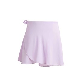 LeLedanse Girls Women Ballet Skirt Dance Wrap Skirt Chiffon Toddler Ballet Skirts with Adjustable Waist tie, Light Purple, 10-14 Years