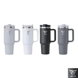 jayb 40 Oz Stainless Steel Tumbler cup With Handle And Straw Insulated Stainless Steel Travel Mug With Lid For Hot And Cold Drinks,Leak Proof Spill Proof, (Stainless Steel, Grey)