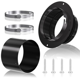 Hon&Guan Metal Dryer Vent Connector, Twist Lock Dryer Hose Vent Kit with Quick Connect & Disconnect, Dryer Vent Wall Plate Fits 4 Inch Ducting for HVAC Ventilation