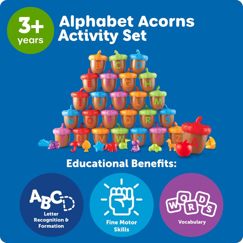 Learning Resources Alphabet Acorns Activity Set - ABC Puzzle, Preschool