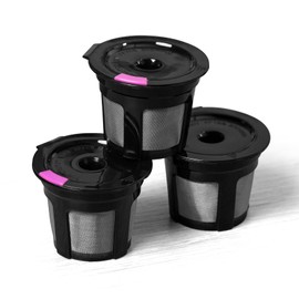 MG Coffee Refillable K Filters Reusable Keurig Coffee Pod Empty Coffee Capsule Compatible for Keurig 2.0 & 1.0 Brewers -3Cups/Pcs