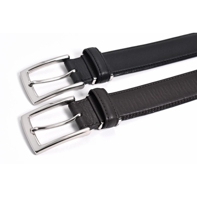 Prairie Ginza NB12612 Men's Deerskin Business Belt, Black