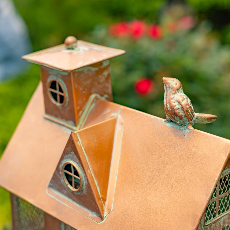 85" Tall Colonial Home Iron Birdfeeder Stake Ivyland