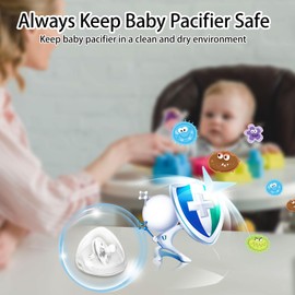 Nisxabebe Pacifier Case,4 Pack BPA Free Pacifier Holder Case with Lanyard for Diaper Bag,Pacifier Container Box for Baby Binky Nipple Travel,Essential Pacifier Accessories,Easy to Clean,Transparent