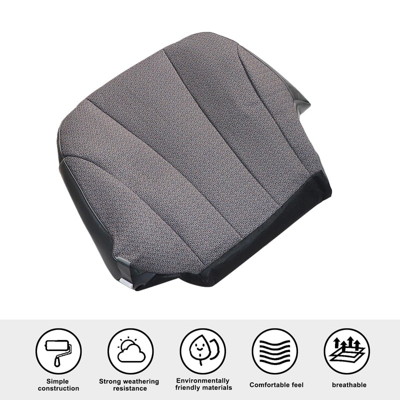 SecosAutoparts Driver Side Bottom Replacement Cloth Seat Cover Dark Gray
