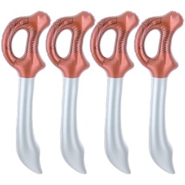 cobee Inflatable Pirate Swords, Pack of 4 Inflatable Toys for Pirate Theme Party, Birthday, Swimming Pool, Cosplay, Party, Costume Accessories, Stage Props, Water Toy