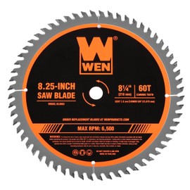 WEN BL0860 8.25-Inch 60-Tooth Fine-Finish Carbide-Tipped Circular Saw Blade