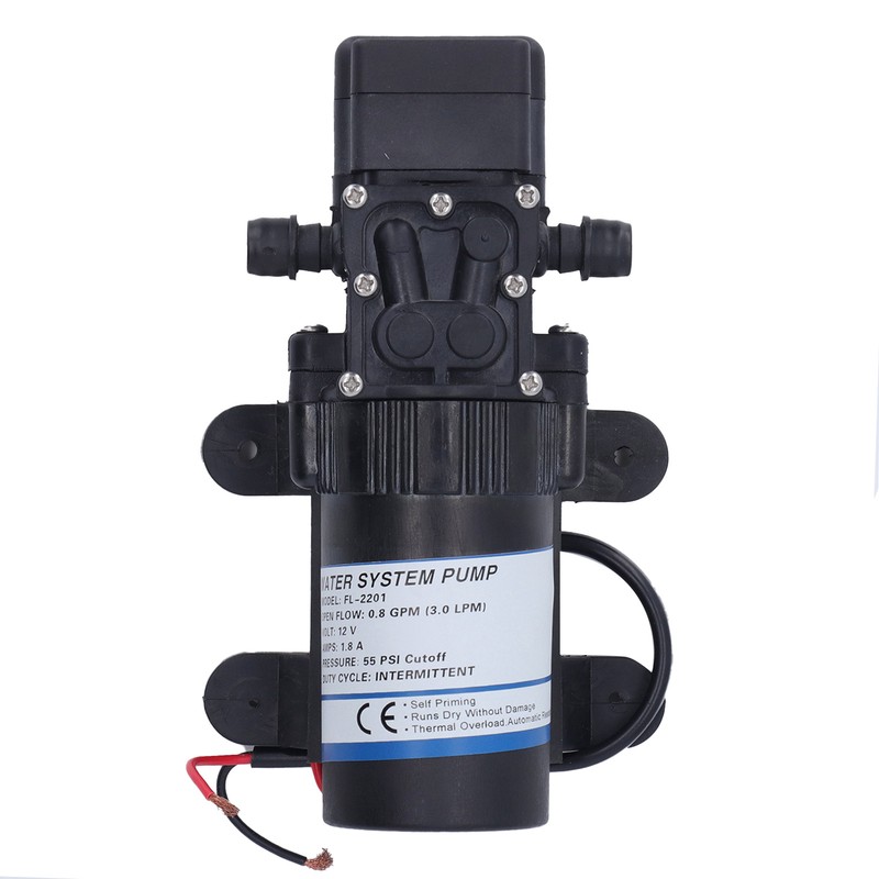 Water Pump 0.8GPM DC 12V 1.8A 55PSI Self Priming Pump