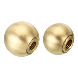 PATIKIL 17.5mm 20mm Ball Lamp Finials Caps Knob, 2pcs Solid Brass Lamp Shade Top Decoration Screw Cap Nuts with Brass Reducing Adapter for Table Floor Lamps