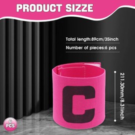 6PCS Youth Captain Armband for Soccer, Flexible Nylon Velcro Kids Captain Armband for Hockey Matches and Youth Tournaments