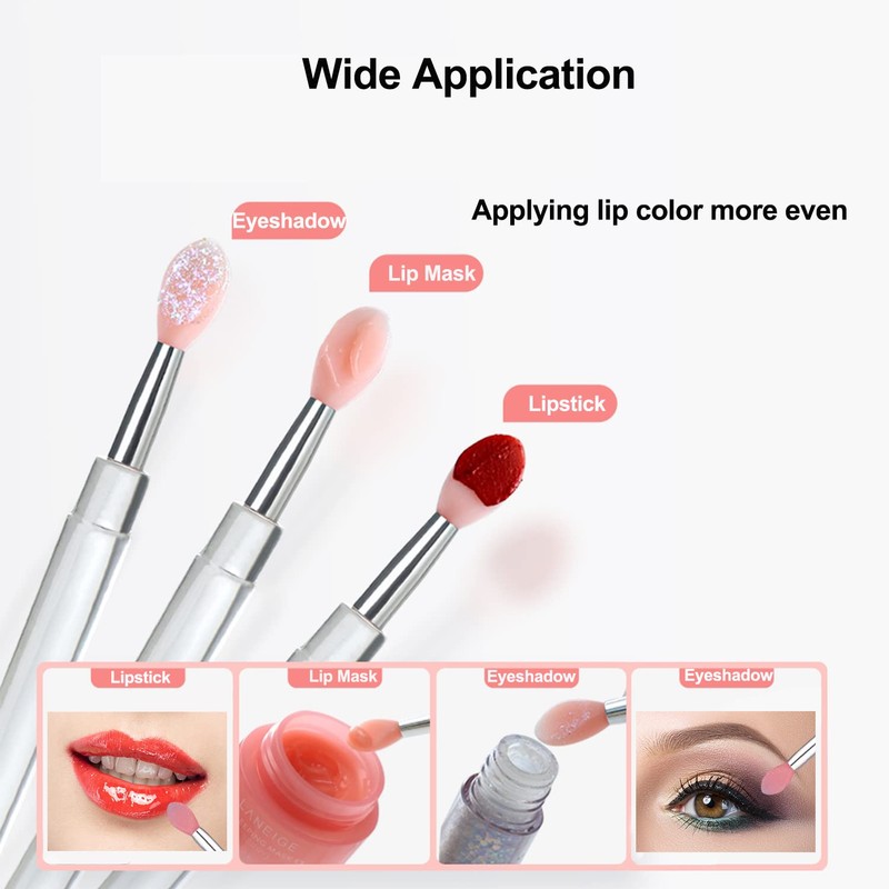 Lip Brush, 6PCS Silicone Lip Applicator Reusable Lip Mask Applicator,
