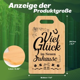 FAYODO Housewarming Gifts, Bamboo Chopping Board, Gift Ideas for Housewarming, Gift for Housewarming in the House, Good Luck in the New Home, Housewarming Gift, Home, New House Gift