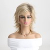 AUBWIG Medium Length Blonde Wigs for Women Natural Fluffy Shaggy