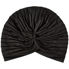 Jacobson Hat Company Women’s Vintage Pleated Turban, Black, Adult