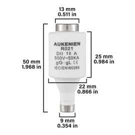 AUKENIEN DII E27 R021 Spiral Ceramic Fuses 16 Amp Spiral Fuse 16A 500V 50KA Fuse Diazed Fuse Inserts for Cable and Line Protection (Pack of 10)