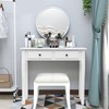 Byroce Small Writing Desk with Removable Hutch, 2-Tier Vanity Table