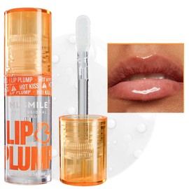 Lipgloss Lip Oil Duck Lip Plumper Gloss High Pigment Plumping Lip Gloss With Spicy Ginger Moisturizing Shiny Glitter And Vegan Tinted Lip Makeup Suitable For Ladies And Girls Dry Lip Care Clear # 01