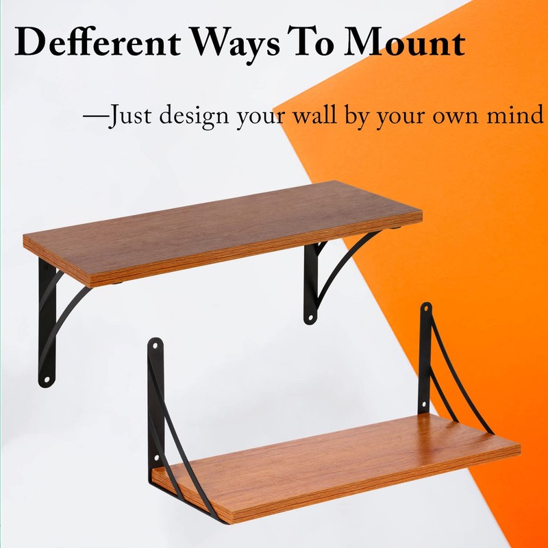 Z Metnal Decor Shelf Brackets, Matt Black Triangle Shelving Brackets,