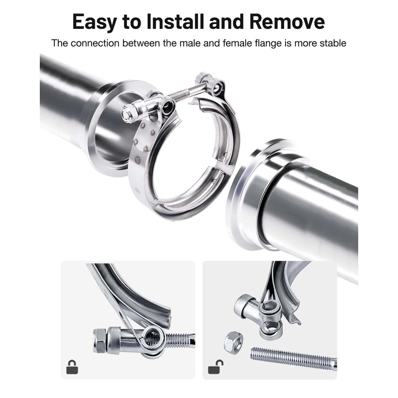 EVIL ENERGY 3.5 Inch V Band Clamp with Flange Male