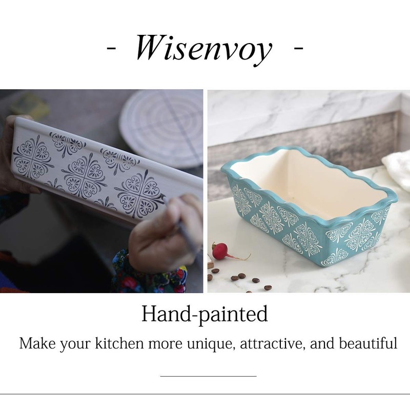 Wisenvoy Ceramic Loaf Pans for Baking Bread and Meatloaf