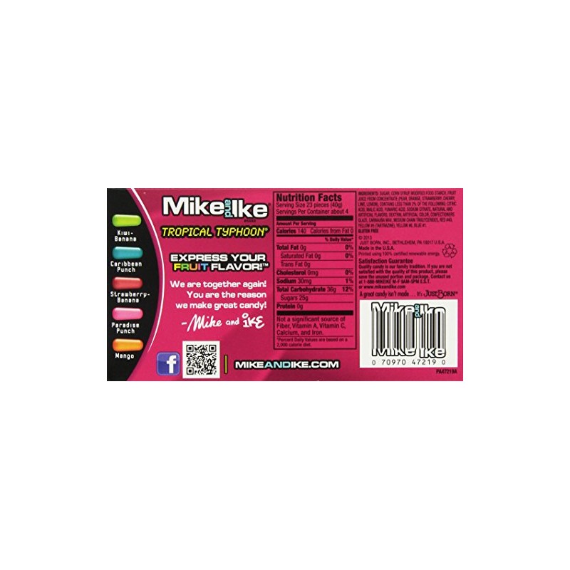 Mike and Ike Tropical Typhoon 5.5oz Box, 2 Boxes